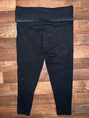 Victoria's Secret women’s Black fold over Leggings size L cotton